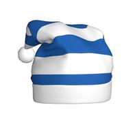 WHJSSF Greek flag Picture Christmas Hat for Adult Soft and Fluffy Brim, Lightweight Comfort