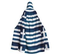 WHJSSF greek flag Printing Halloween Adult Hooded Cloak for various party and carnival settings
