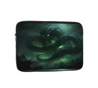 WHJSSF Green Feathered Serpent Prints Portable Laptop Sleeve 17 inch for Business Travel, School, Office, Daily Use