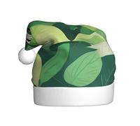 WHJSSF green Frog the Leaves Pattern Christmas Hat Durable for Adult for Halloween, Christmas, New Year