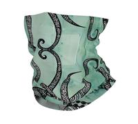 WHJSSF Green Octopus Prints Multifunctional Sport Headband - Seamless Stretch Neck Gaiter for Running, Hiking, Cycling & Travel - Lightweight, Breathable & Quick-Drying