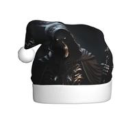 WHJSSF Grim-Reaper Picture Christmas Hat for Adult Making It a Fun and Durable Gift for Men and Women