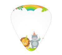 WHJSSF Guitar Picks Set of 12 - Durable ABS Celluloid Plectrums | For Electric Acoustic & Ukulele Cute Cartoon Animals Pattern
