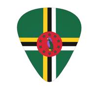 WHJSSF Guitar Picks Set of 12 - Durable ABS Celluloid Plectrums | For Electric Acoustic & Ukulele Flag Of The Commonwealth Of Dominica Pattern