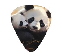 WHJSSF Guitar Picks Set of 12 - Durable ABS Celluloid Plectrums | For Electric Acoustic & Ukulele Honest Panda Pattern