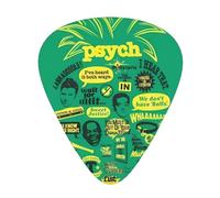 WHJSSF Guitar Picks Set of 12 - Durable ABS Celluloid Plectrums | For Electric Acoustic & Ukulele Psych Pineapple Quote Pattern