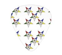 WHJSSF Guitar Picks Set of 12 - Durable ABS Celluloid Plectrums | For Electric Acoustic & Ukulele Stars Eastern Stars Pattern