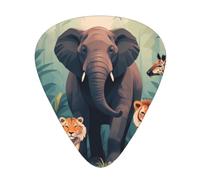 WHJSSF Guitar Picks Set of 12 - Durable ABS Celluloid Plectrums | For Electric Acoustic & Ukulele Wild Animals Pattern