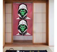 WHJSSF Hacker Attack Printed Door curtain partition splicing privacy protection suitable for kitchen, bathroom, room 34x56in