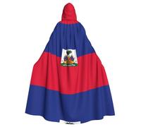 WHJSSF Haitian flag Prints Hooded Cloak - Long Costume Throw, Soft Halloween Layer & Drawstring Tie