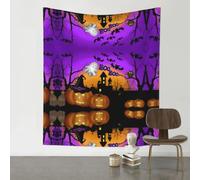 WHJSSF Halloween Owl Ghost Pumpkin Prints Wall Tapestry 60x51in - Bohemian Throw Blanket, Dorm Decor, Beach Cover, Versatile Home Accent