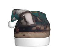 WHJSSF Handsome little rabbit drummer Picture Christmas Hat for Adult Making It a Fun and Durable Gift for Men and Women