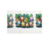 WHJSSF Happy Dancing Dwarf Prints Placemats Set of 6 12x18in - Heavy-Duty Polyester Table Covers Built for Durability & Heat Resistance