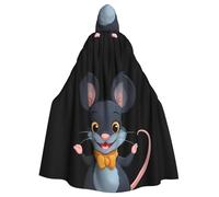 WHJSSF Happy Little Mouse Prints Halloween Adult Hooded Cape Cloak - Super Large Hooded Cloak No Zipper