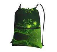 WHJSSF happy st patrick's day Prints Drawstring Zipper Backpack - Lightweight Foldable Gym Bag for Travel, Yoga, Hiking & Everyday Essentials