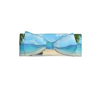 WHJSSF Hawaiian Beach With Palm Trees Prints Baby Bow Headband - Soft & Stretchy Newborn Accessory for Photo Shoot, Cute Hairpiece for Little Girls