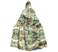 WHJSSF Hill Station Prints Halloween Adult Hooded Cloak is a super large, comfortable, and durable cloak
