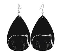 WHJSSF Horse Under The Moon Prints Teardrop Leather Earrings - Stylish Dangle Drops for Women, Lightweight Jewelry with Silver-Plated Hooks, Vibrant Colors for Parties & Gifts