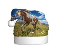 WHJSSF Horses on the Prairie Picture Christmas Hat for Adult Soft and Fluffy Brim, Lightweight Comfort