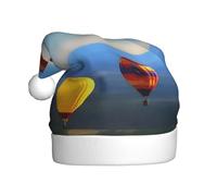 WHJSSF Hot Air Balloon In The Sky Printing Christmas Hat for Adult quality festive accessory crafted soft, lightweight