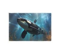 WHJSSF Huge killer whales Pattern Placemats for Dining Table Set of 6 Thick and Sturdy Design for Excellent Wear Resistance, Good Wrinkle Resistance