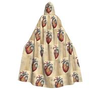 WHJSSF human anatomy heart chart Picture Halloween Adult Hooded Cloak is a super large, comfortable, and durable cloak