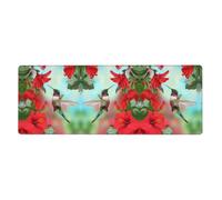 WHJSSF Hummingbird Red Hibiscus Flower Prints Extended Mouse Pad 12x31.5in