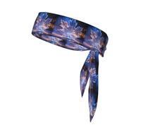 WHJSSF Ice sculptures on the river Pattern Sports Double-Sided Headscarf for Women and Men Adjustable for All Head Circumferences