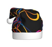 WHJSSF Intertwined colorful lines Picture Christmas Hat for Adult Making It a Fun and Durable Gift for Men and Women