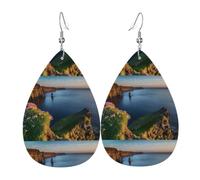 WHJSSF Ireland Outdoors County Clare Prints Drip Leather Earrings - Stylish Faux Leather Drops for Women & Girls - Lightweight Dangling Charms for Party & Holiday Gifts