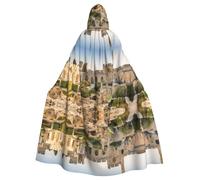 WHJSSF Israel At The Tower Of David Prints Hooded Cloak - Long Halloween Throw, Cozy Costume Layer with Drawstring