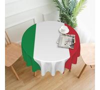 WHJSSF Italian flag Prints Round Decorative Table Throw 60 Inch - Waterproof Table Cover for Dining, Coffee Tables, and Outdoor Events
