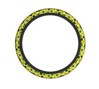 WHJSSF Jamaican Elements Prints Quality Steering Wheel Grip - Durable Neoprene Layer for Universal Vehicle Style
