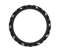 WHJSSF Japanese Crane & Pine Prints Quality Steering Wheel Grip - Durable Neoprene Layer for Universal Vehicle Style