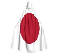 WHJSSF Japanese Flag Prints Halloween Adult Hooded Cape Cloak For Role-Playing, Stage Costumes, Parties Easy Care