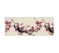 WHJSSF Japanese Floral Cherry Blossom Prints Extended Mouse Pad 12x31.5in