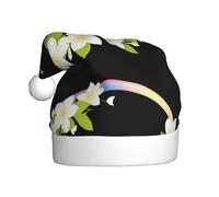 WHJSSF Jasmine Rainbow Flower Picture Christmas Hat for Adult Making It a Fun and Durable Gift for Men and Women
