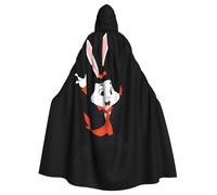 WHJSSF Jumping magic rabbit Printing Halloween Adult Hooded Cape Cloak - Super Large Hooded Cloak No Zipper