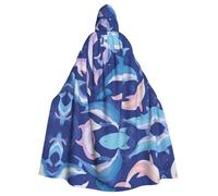 WHJSSF Jumping Up Dolphins Printing Halloween Adult Hooded Cloak for various party and carnival settings