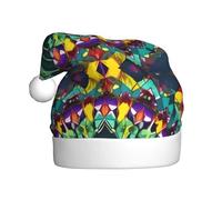 WHJSSF Kaleidoscope Mandala Pattern Christmas Hat Durable for Adult for Halloween, Christmas, New Year
