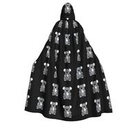 WHJSSF Koala eating marshmallow Prints Halloween Adult Hooded Cloak is a super large, comfortable, and durable cloak