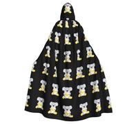 WHJSSF Koala eating potato chips Prints Halloween Adult Hooded Cloak is a super large, comfortable, and durable cloak