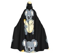 WHJSSF Koala holding a doll Printing Halloween Adult Hooded Cape Cloak - Super Large Hooded Cloak No Zipper
