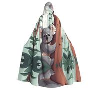 WHJSSF Koala Hugging A Tree Picture Halloween Adult Hooded Cloak is a super large, comfortable, and durable cloak