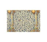 WHJSSF Labyrinth Treasure Map Prints Placemats Set of 6 12x18in - Durable Table Layers with Heat-Resistant & Wrinkle-Free Polyester