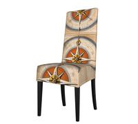 WHJSSF Law of the Compass sea Picture Protection Cover for Dining Chair - Soft, Comfortable, Wrinkle-Resistant Elastic Fits Most Armless Chairs