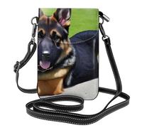 WHJSSF Leather Crossbody Small Cell Phone Purse 7.6x4.9in German Shepherd Dog Prints For Walking, Camping, Shopping, Travel, And Outdoor Use
