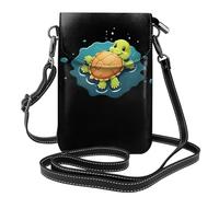 WHJSSF Leather Crossbody Small Cell Phone Purse 7.6x4.9in Little Turtle In The Puddle Prints For Walking, Camping, Shopping, Travel, And Outdoor Use