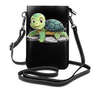 WHJSSF Leather Crossbody Small Cell Phone Purse 7.6x4.9in Little Turtle On The Stone Prints For Walking, Camping, Shopping, Travel, And Outdoor Use