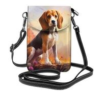 WHJSSF Leather Crossbody Small Cell Phone Purse 7.6x4.9in Nerdy Beagle Prints For Walking, Camping, Shopping, Travel, And Outdoor Use
